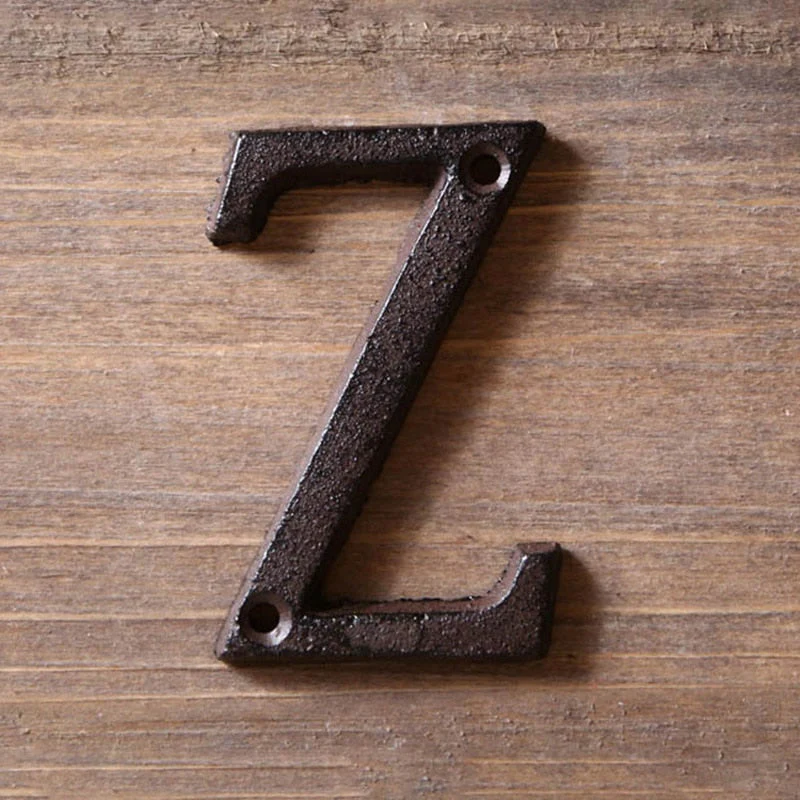 HULIANFU Metal Letters Numbers Cast Iron Decoration House Sign Doorplate DIY Cafe Wall CLH@8 - Deanwangkt