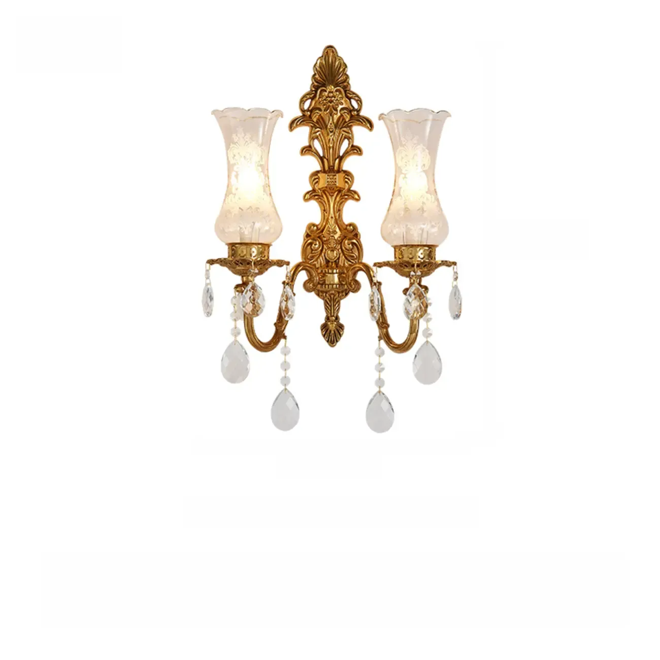 Luxury Crystal Glass Gold Wall Sconce