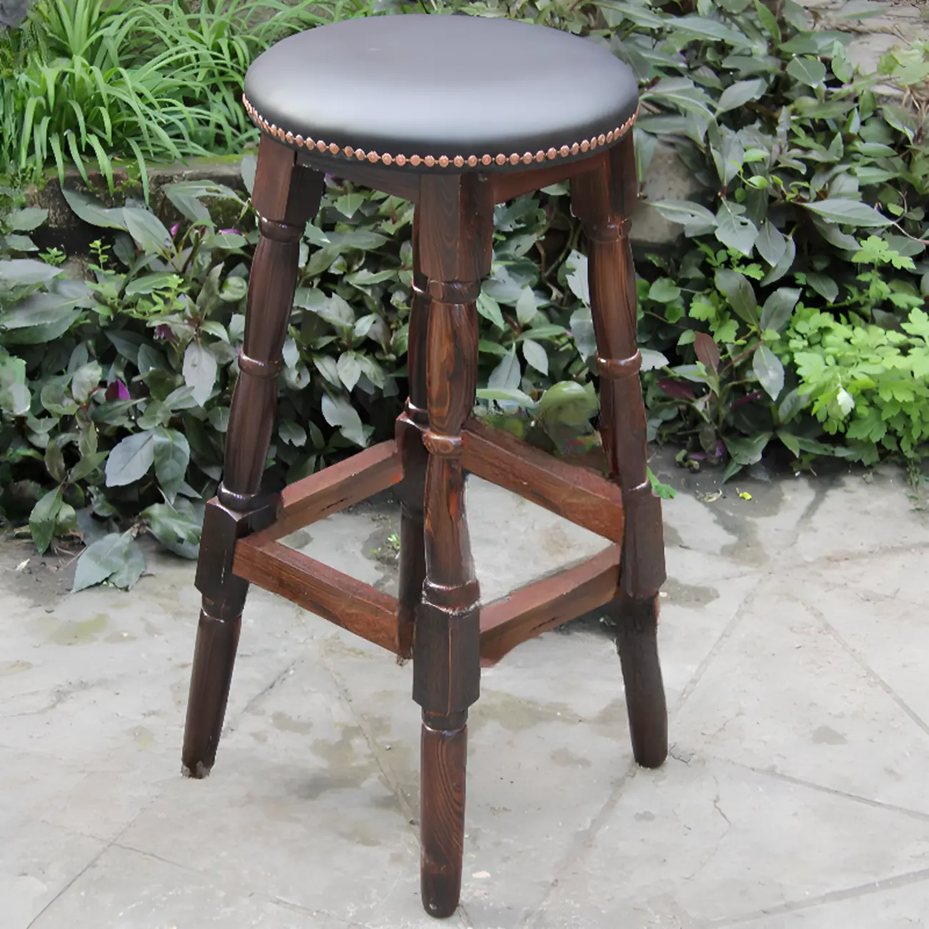 Bar Height Swivel Scandinavian Leather Bar Stools