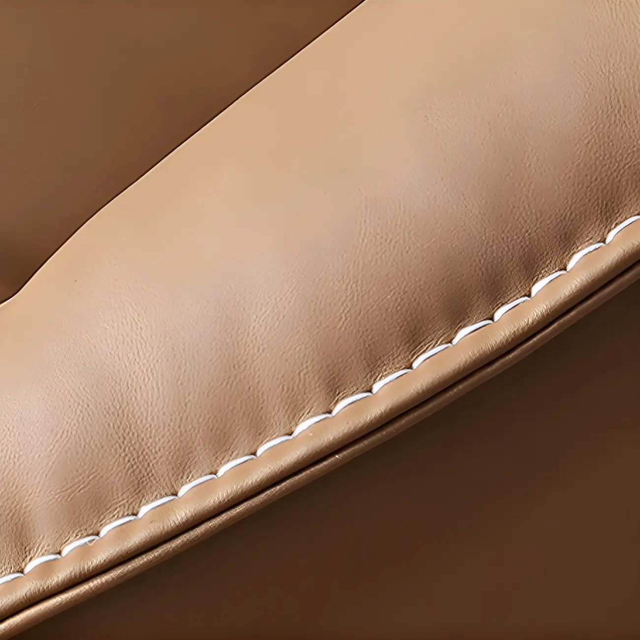 Modern Leather Brown Lounge Chair with Ottoman