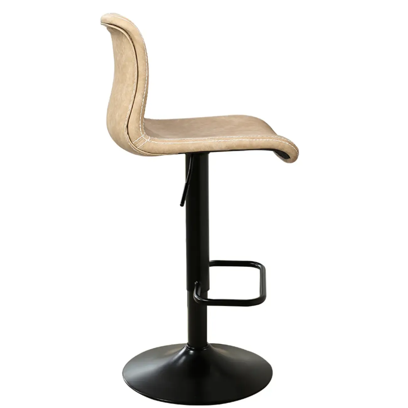 Leather Low Back Adjustable Swivel Sleek Bar Stools