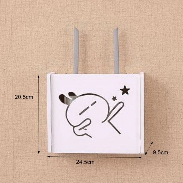HULIANFU Large Wireless Wifi Router Storage Box PVC Density Panel Shelf Wall Hanging Board Bracket Cable  Organizer Home Decor - Deanwangkt