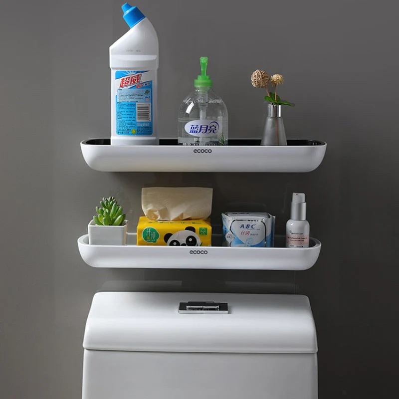 HULIANFU Wall-mounted Bathroom Shelf Toilet Storage Rack For Kitchen Storage Bath Organizer Household Bathroom Accessories Without Drill - Deanwangkt