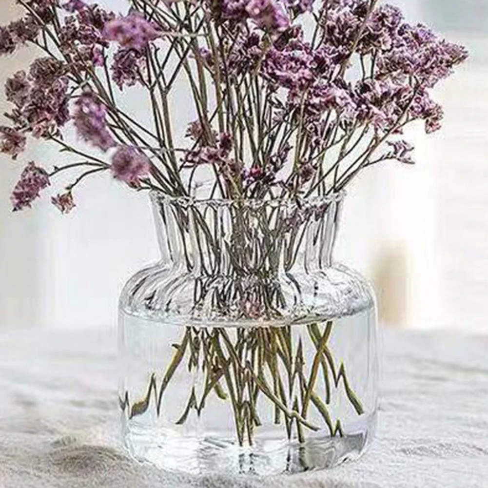 HULIANFU Simple Transparent Glass Small Vase Nordic Decoration Living Room Flower Home Vases For Flowers Aromatherapy Bottle - Deanwangkt