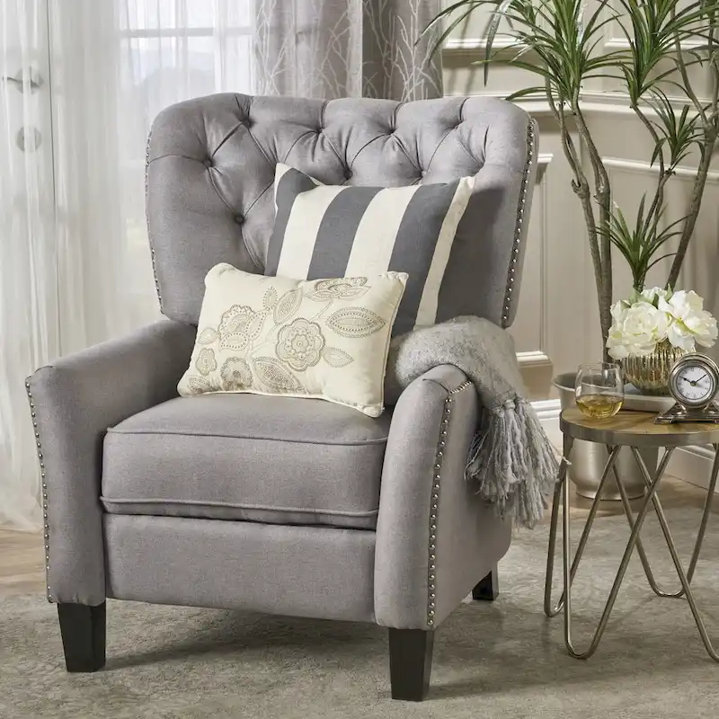Cerelia Tufted Fabric Recliner by