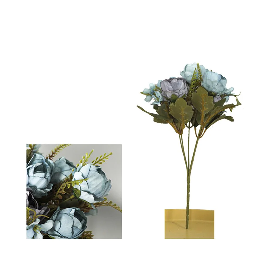 HULIANFU 2026  5 Head Bouquet Peony Artificial Flowers Small White Silk Peonies Fake Flowers Wedding Party Home Decoration Rose Flower Pink Art - Deanwangkt