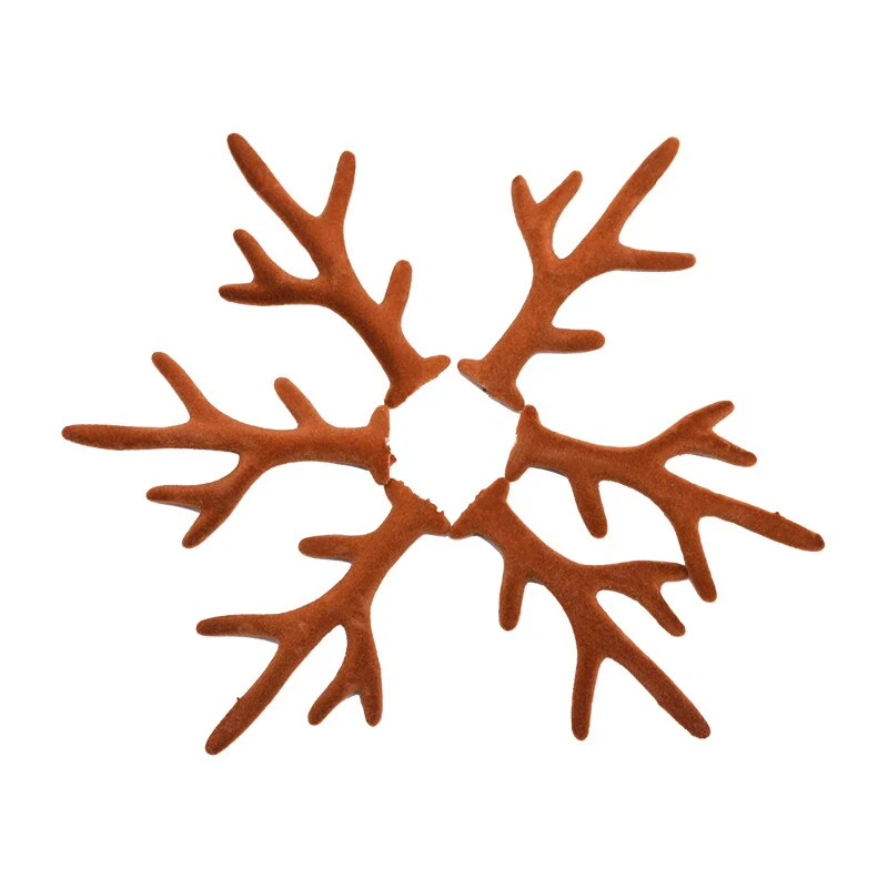 HULIANFU  5 Pairs Red/brown Simulation Antlers DIY Handmade Cute Headband Headdress Accessories Material Christmas Party Decor Photo Props - Deanwangkt