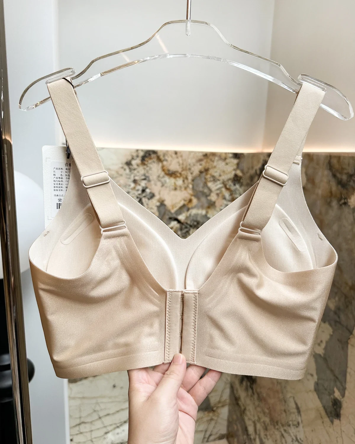 Women's minimizing full-coverage supportive lift bra, wireless modal seamless soft-support thin-cup underwear for fuller busts