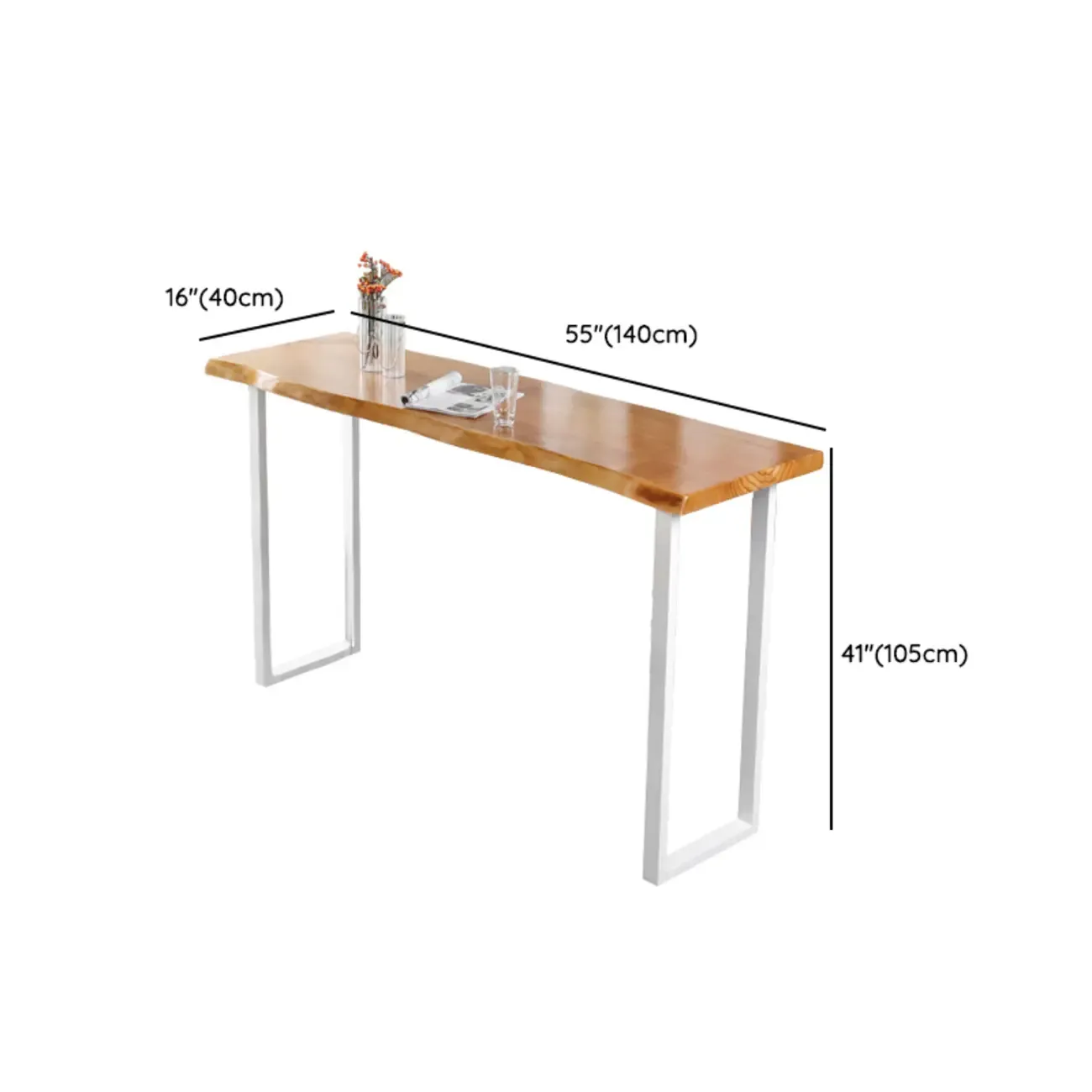 Scandinavian Hardwood Pub Table with Sled Base
