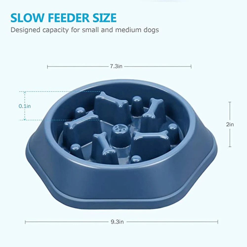 HULIANFU Pet Dog Bowl Dog Slow Feeder Bowl Puppy Cat Slow Eating Dish Bowl Anti-Gulping Food Plate Feeding Dog Cat Food Bowl Pet Supplies - Deanwangkt