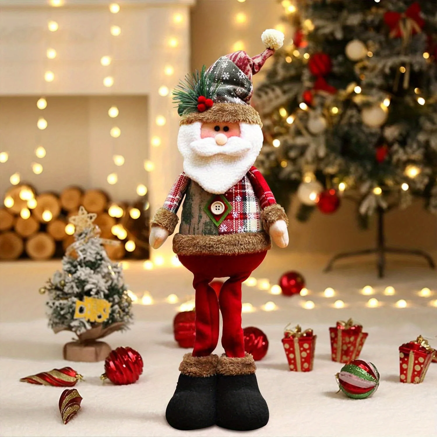 3PCS Adorable Christmas Plush Figurine Set - Collectible Figurines with Adjustable Legs, Cute Holiday Decor for Home & Party, Snowman Decorations, Festive Season Ornament, and Whimsical Winter Wonderland Accessories - Deanwangkt
