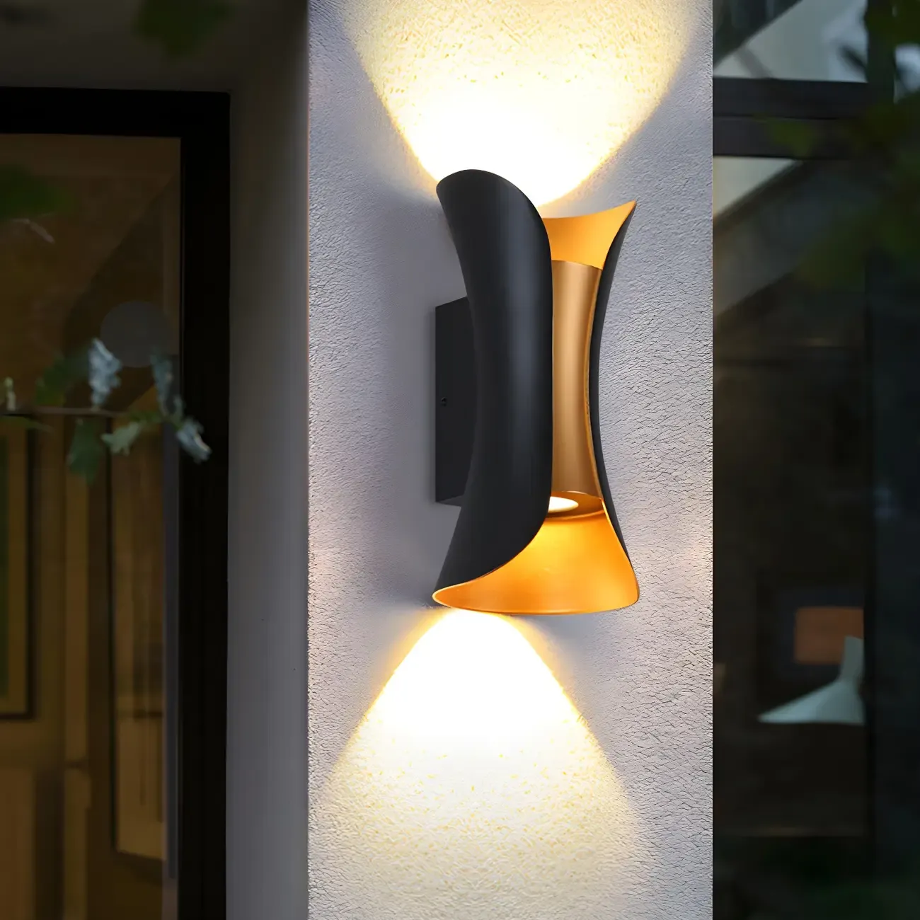 Modern Hourglass Metal LED Outdoor Wall Light