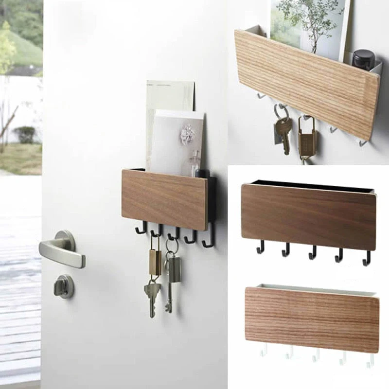 HULIANFU Rack Storage Rack Key Wooden Hanger Home Wall Vintage  Hallway Home Space Saving Small Bedroom Door Back Decorative Room Rack - Deanwangkt