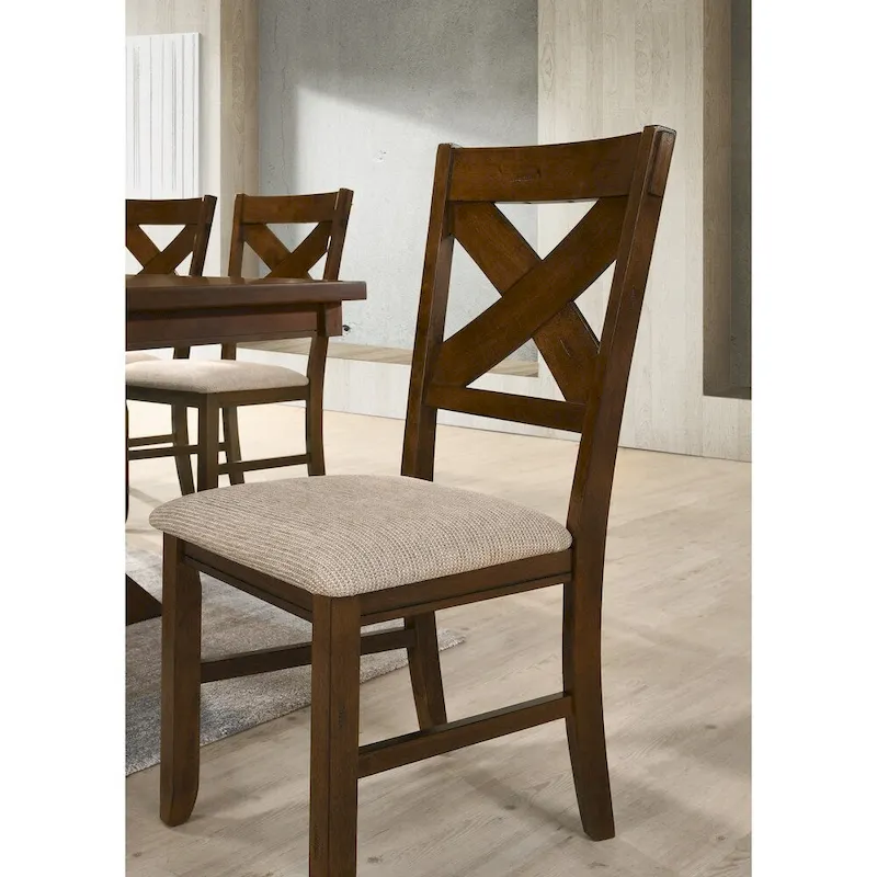 Roundhill Furniture Karven Solid Wood Dining Chairs (Set of 2)