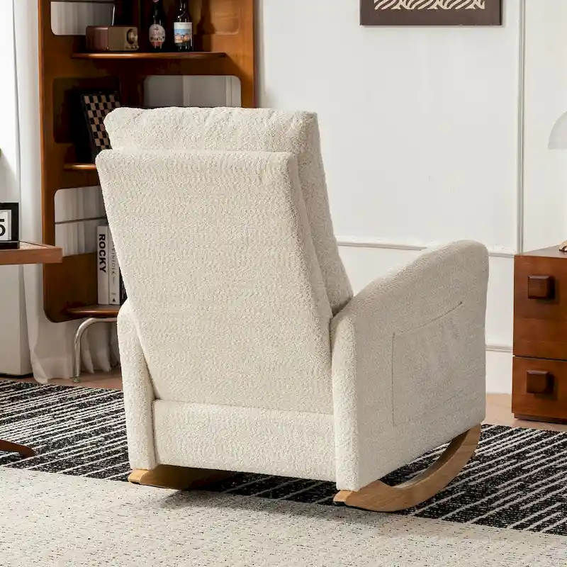 Accent Rocking Chair with Footrest High Back