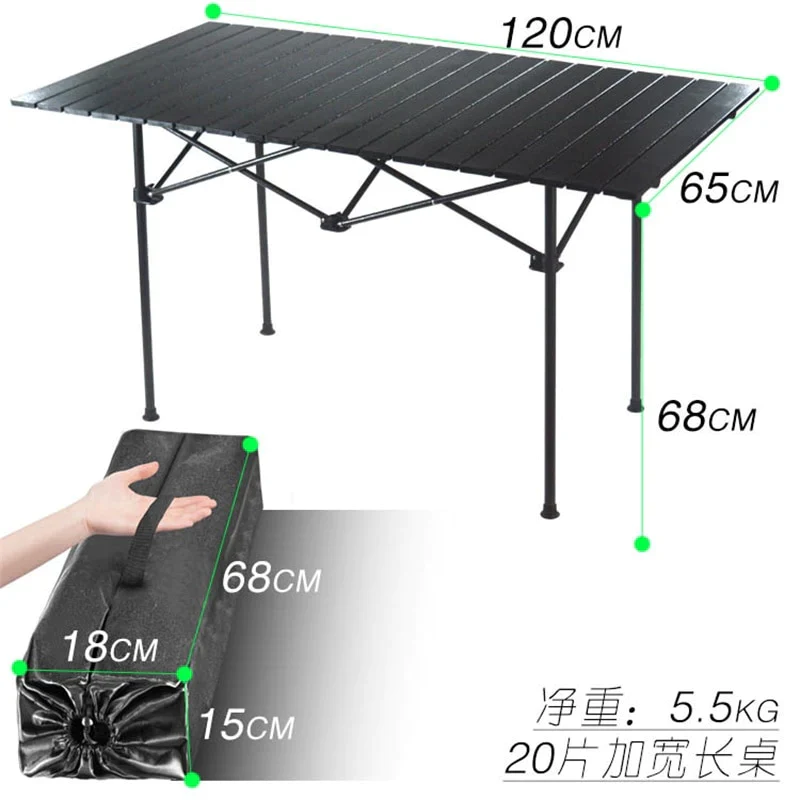 HULIANFU New Outdoor Folding Table Chair Camping Aluminium Alloy BBQ Picnic Table Waterproof Durable Folding Table Desk - Deanwangkt