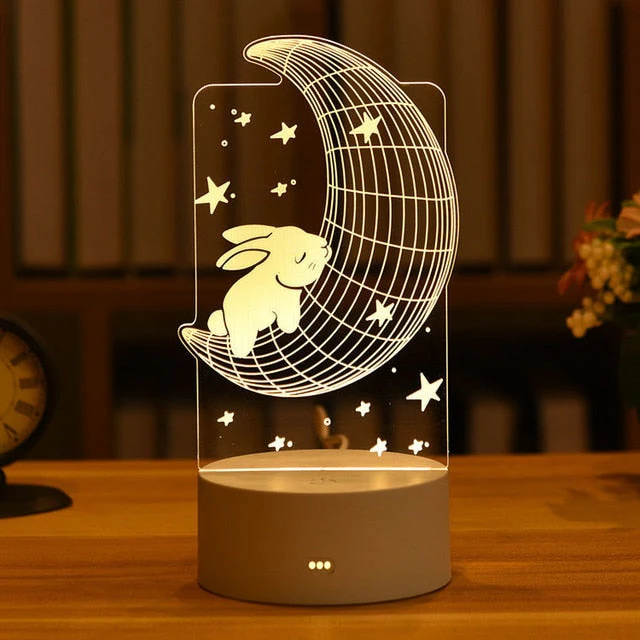 HULIANFU Romantic Love 3D Acrylic Led Lamp for Home Children Night Light Table Lamp Birthday Party Decor Valentine Day Bedside Lamp - Deanwangkt