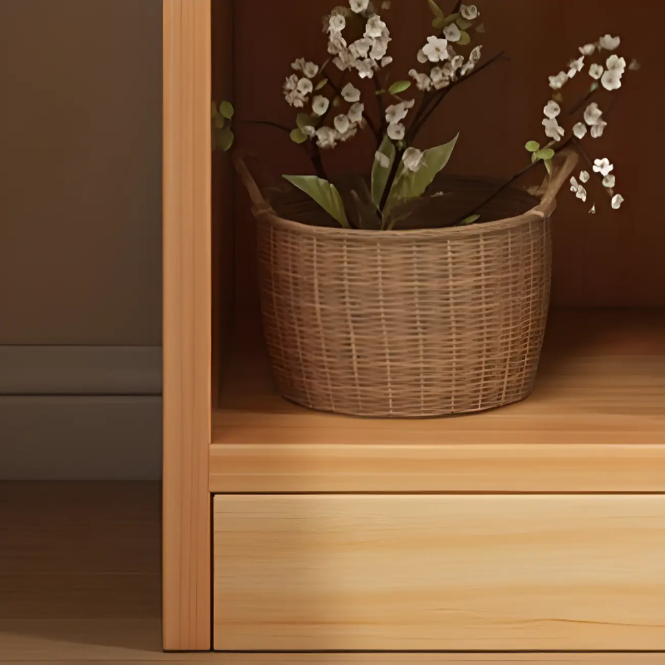 Scandinavian Oak Rectangle 5-Shelf Wood Bookcase