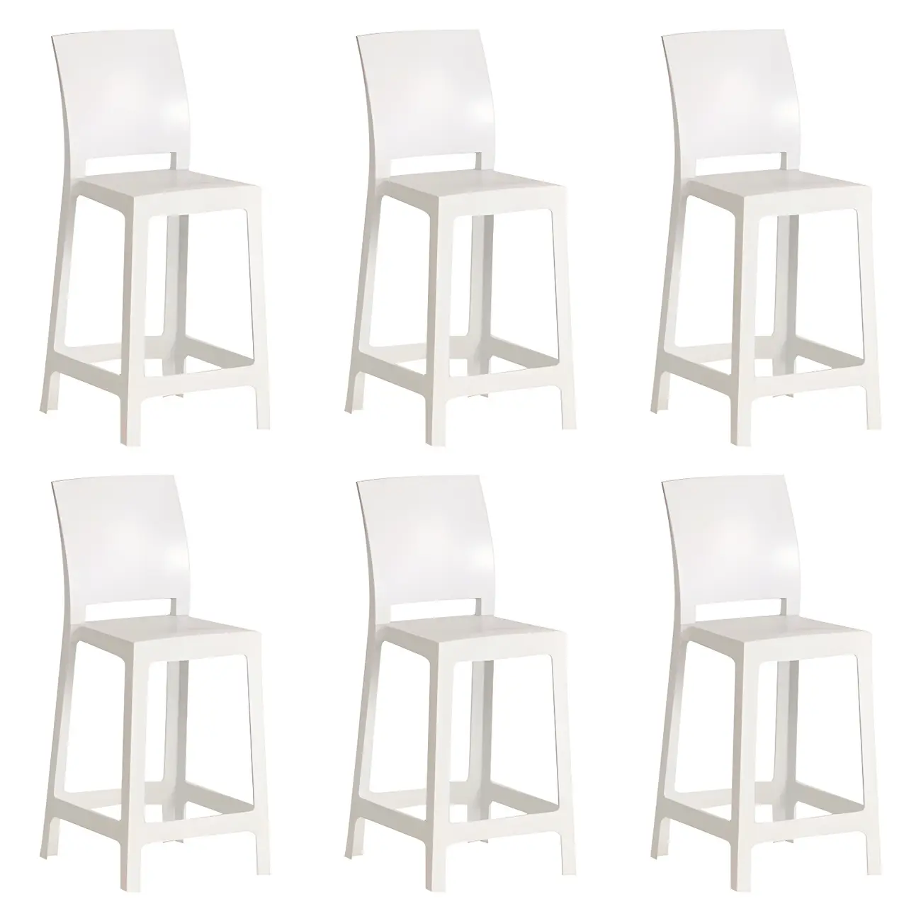 Modern Acrylic Smooth Elegant Circular Backrest Bar Stool