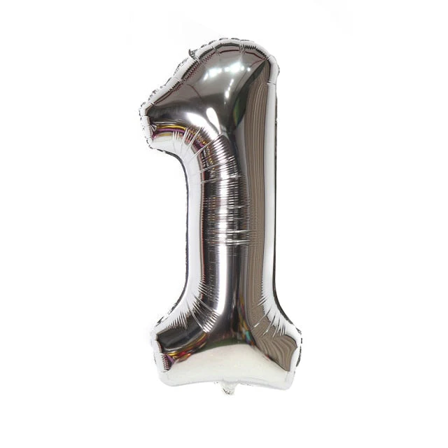 HULIANFU Silver Black Style Foil Letter Number Balloons Baby Shower Helium Ballon Happy Birthday Kids Adult Party Decoration Supplies - Deanwangkt