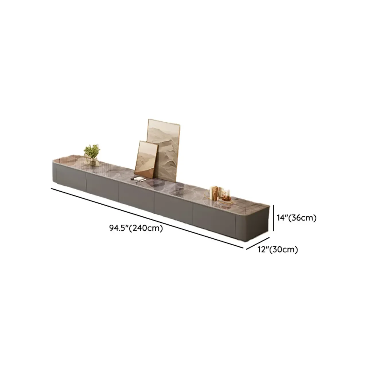 Modern Wooden TV Stand with Drawers and Cable Management