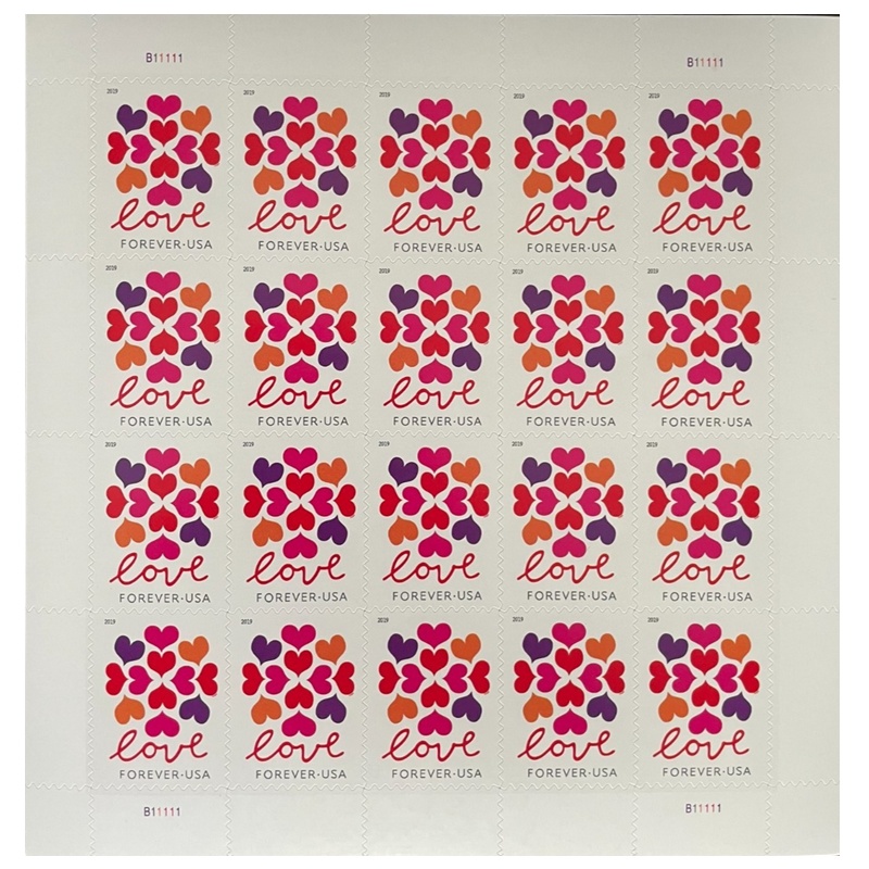 Hearts Blossom 2019, (Sheet of 20) - TWENTYSTAMPS