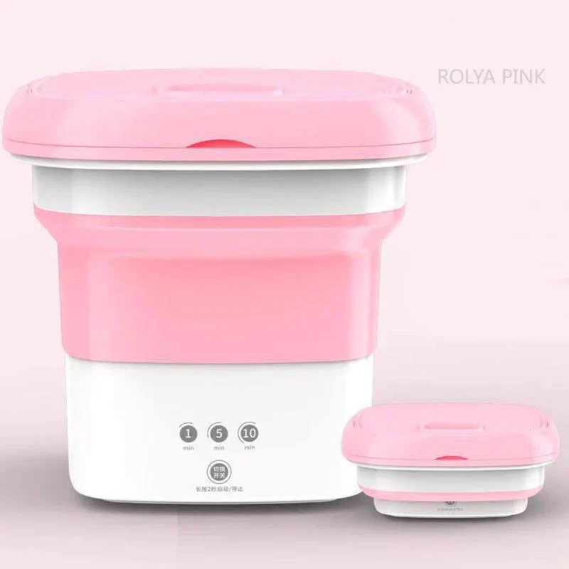 HULIANFU New Mini Folding Washing Machine Wash Fruits Electric Touch Button Household Portable Washer Foldable Barrel Type For Travel - Deanwangkt