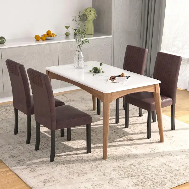 Upholstered Dining Chairs Set of 4 Parson Classic Upholstered Dining Chair,Modern 37 Parson Chairs