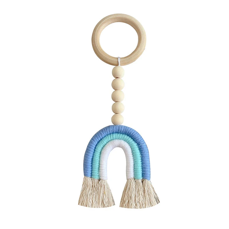 HULIANFU Macrame Rainbow Wall Hanging Decoration Boho Home Decor Party Supplies Baby Shower Dorm Kid Room Bead Tassels Ornaments - Deanwangkt
