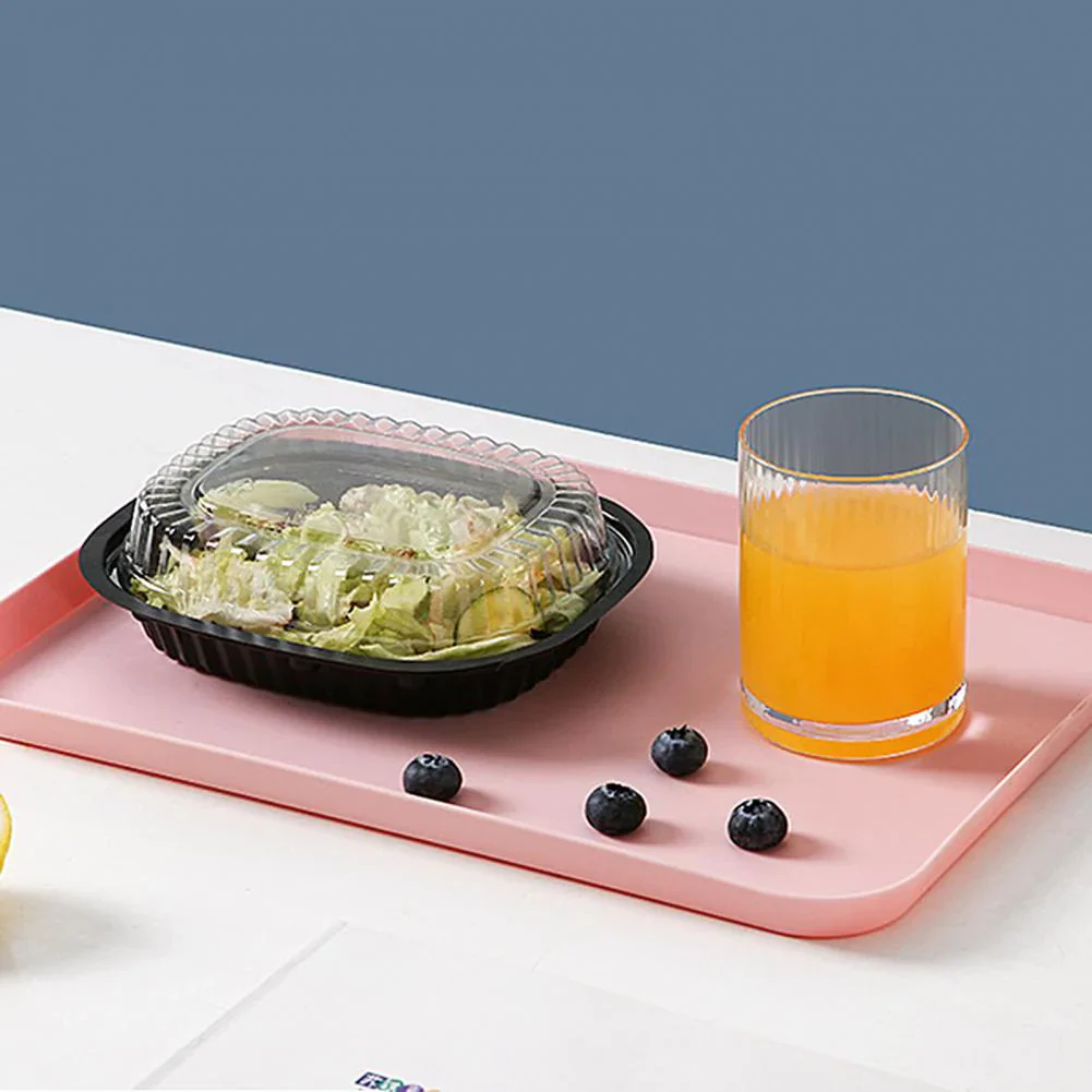 HULIANFU Nordic Simple Rectangular Fruit Dessert Plastic Storage Tray Kitchen Supplies Fruit Plate Restaurant Hotel Bread Pans Tray - Deanwangkt