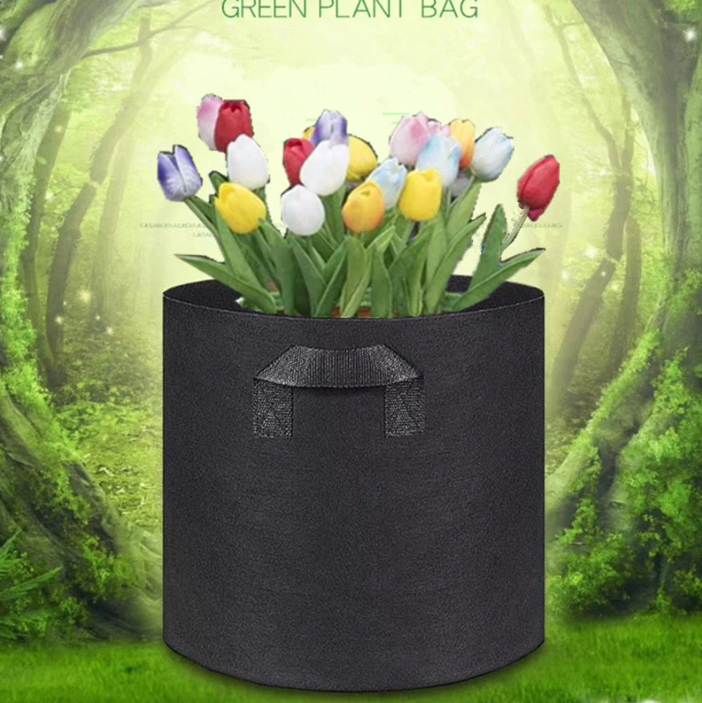 HULIANFU Planting Bag Black/Grey Potato Fabric Vegetable Seedling  growing pot garden tools 1-15 Gallon Eco-Friendly Grow bag - Deanwangkt