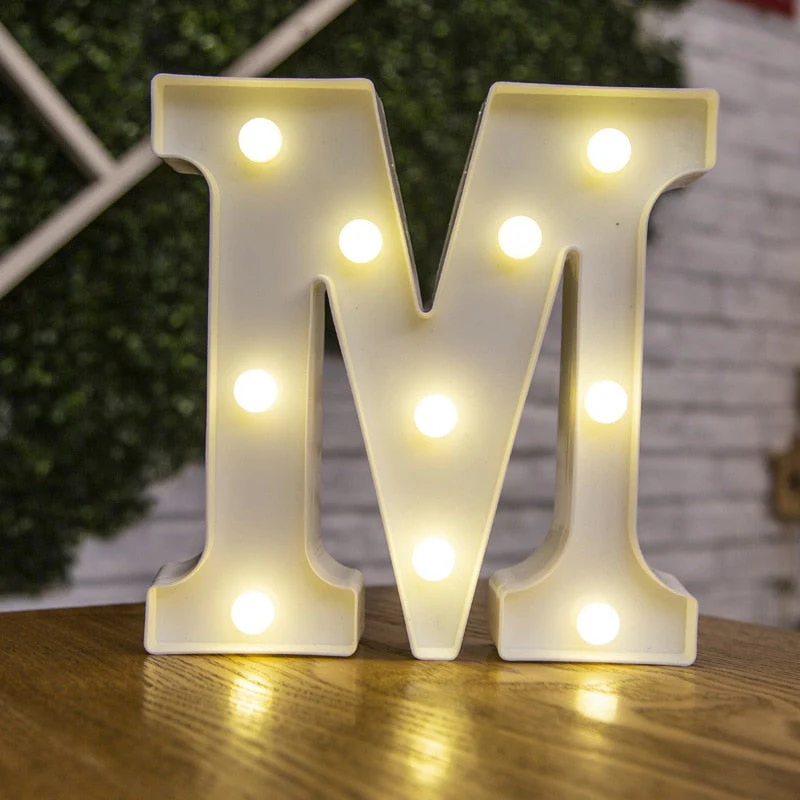 HULIANFU Luxury Alphabet Letter LED Lights Luminous Number Lamp  Battery Night Light for Home Wedding Birthday Christmas Party Decoration - Deanwangkt