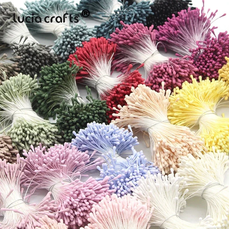 HULIANFU 2026  Lucia Crafts 144/420/600/1000pcs /Lot  Flowers Stamen 2mm  DIY Artificial Flowers  Wreath For Wedding Party Home Decor  D0401 - Deanwangkt