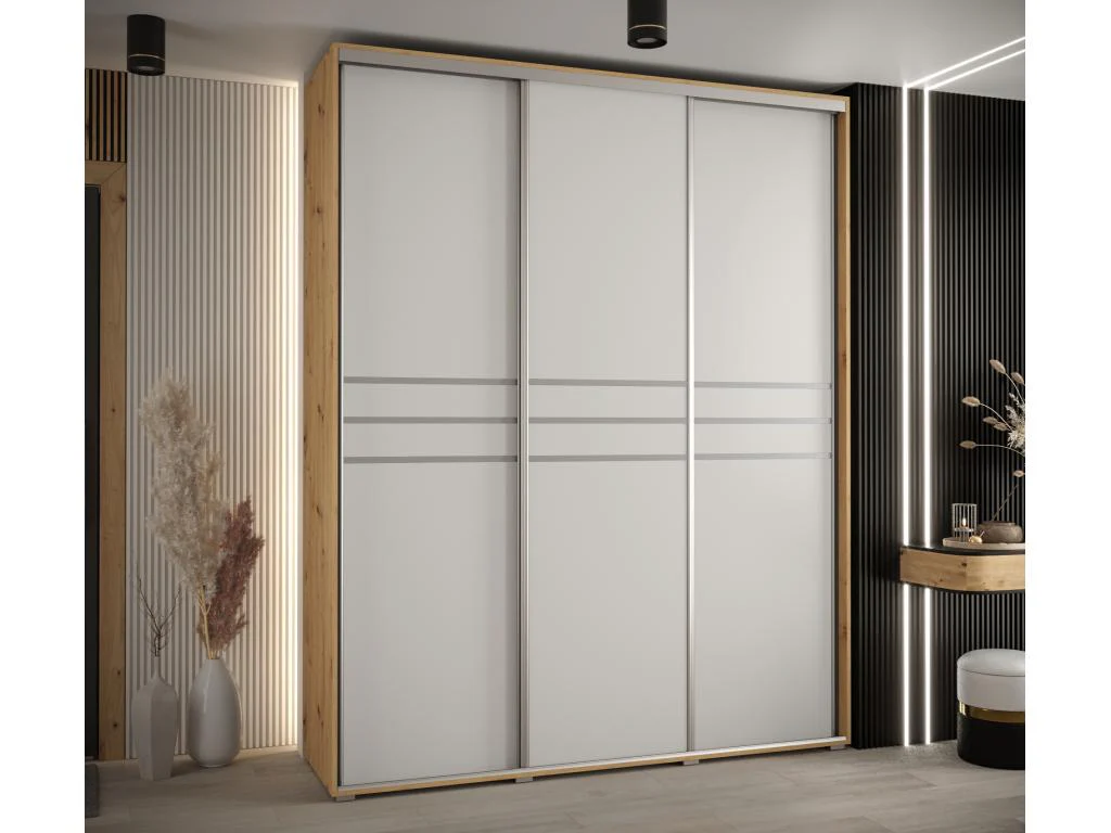 Wardrobe - Argente/Blanc/Marron (portes)
