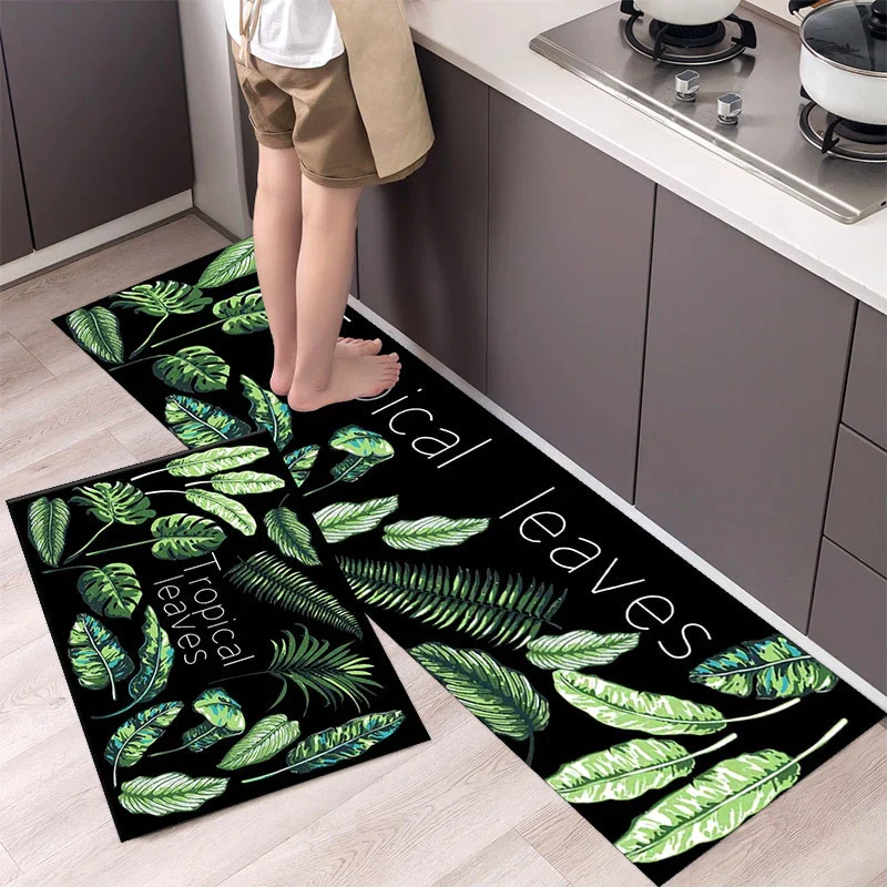 HULIANFU New Hot Sale Kitchen Floor Mat Tableware Pattern Entrance Doormat Bathroom Door Floormat Parlor Anti-slip Antifouling Long Rugs - Deanwangkt