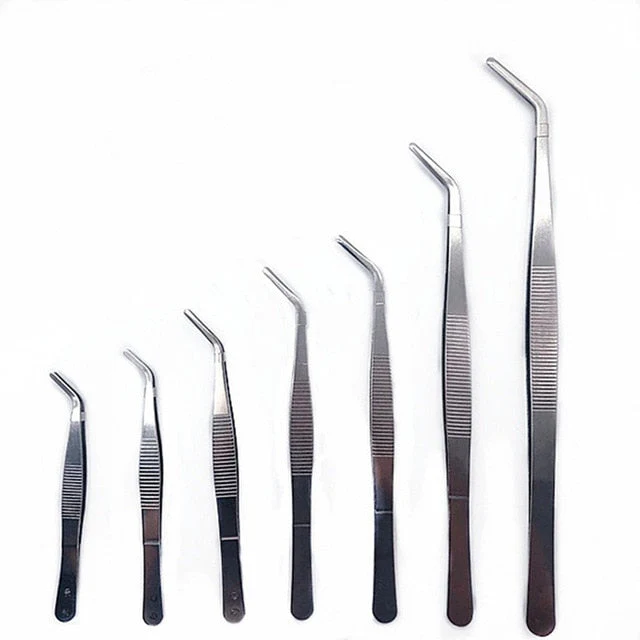 HULIANFU Stainless Steel 430 Anti-iodine Medical Tweezers Long Straight Forceps 12.5cm-30cm Straight Head Elbow Thicken Medical Tools - Deanwangkt