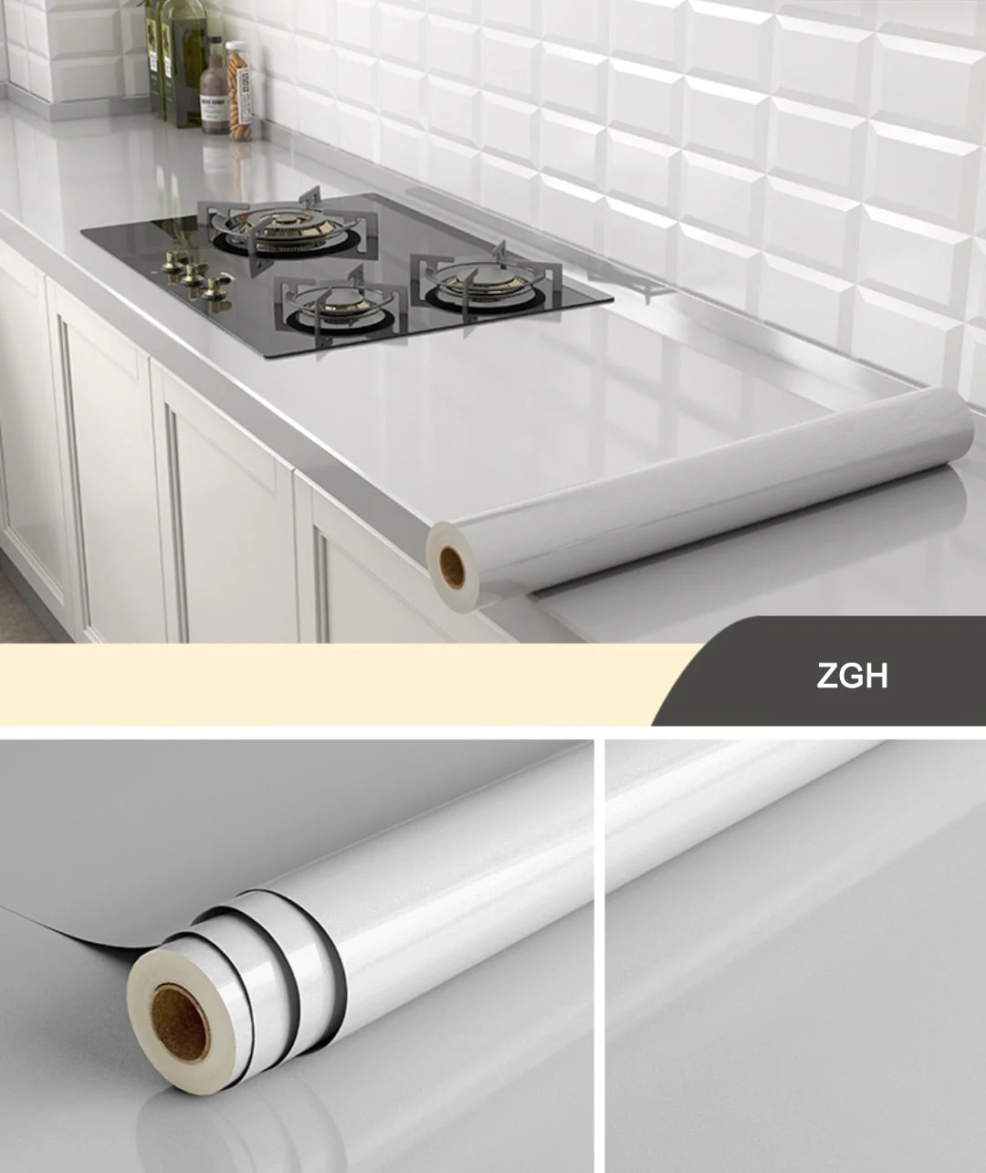 HULIANFU 2026  Kitchen Oil-proof Transparent Film Thick Self Adhesive Waterproof Countertop Furniture Marble Wallpaper Bathroom Decor Stickers - Deanwangkt