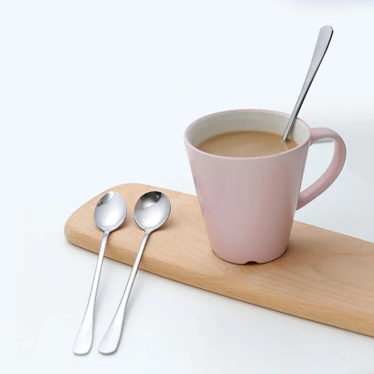 HULIANFU Tea Coffee Soup Spoon For Eating Mixing Stirring Long Handle Teaspoon Ice Cream Honey Spoon Cocktail Spoons Kitchen Cutlery - Deanwangkt