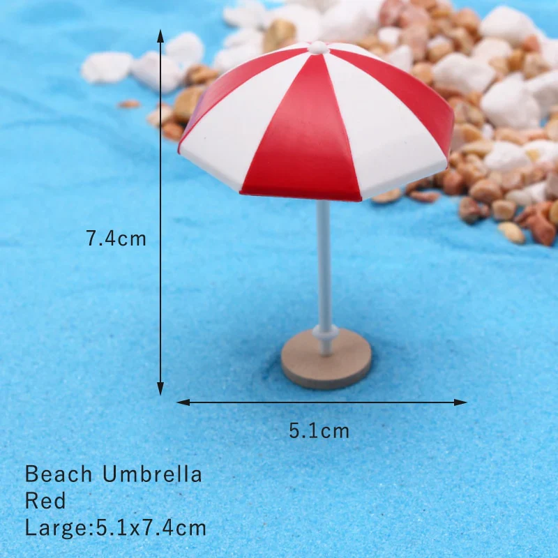 HULIANFU Ocean Beach Style Miniatures Artificial Sunshade Umbella Chair Anchor Micro Landscape For Garden Pastoral DIY Accessories Decor - Deanwangkt