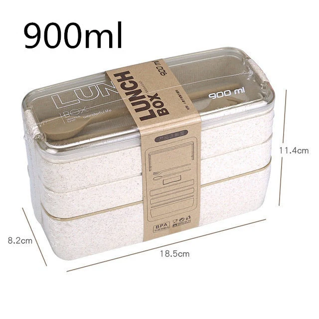 HULIANFU Lunch Box Bento Box for School Kids Office Worker 3layers Microwae Heating Lunch Container Food Storage Box - Deanwangkt