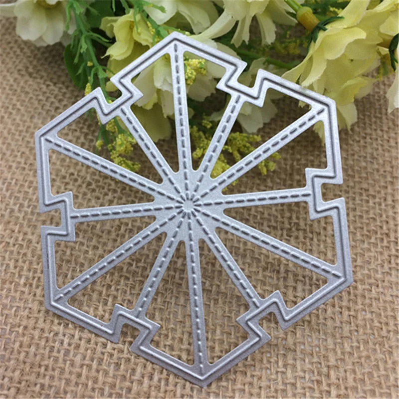 HULIANFU Metal dies craft Wind chimes Geometry Metal Cutting Dies Stencil Scrapbooking Photo Album Card Paper Embossing Craft DIY - Deanwangkt