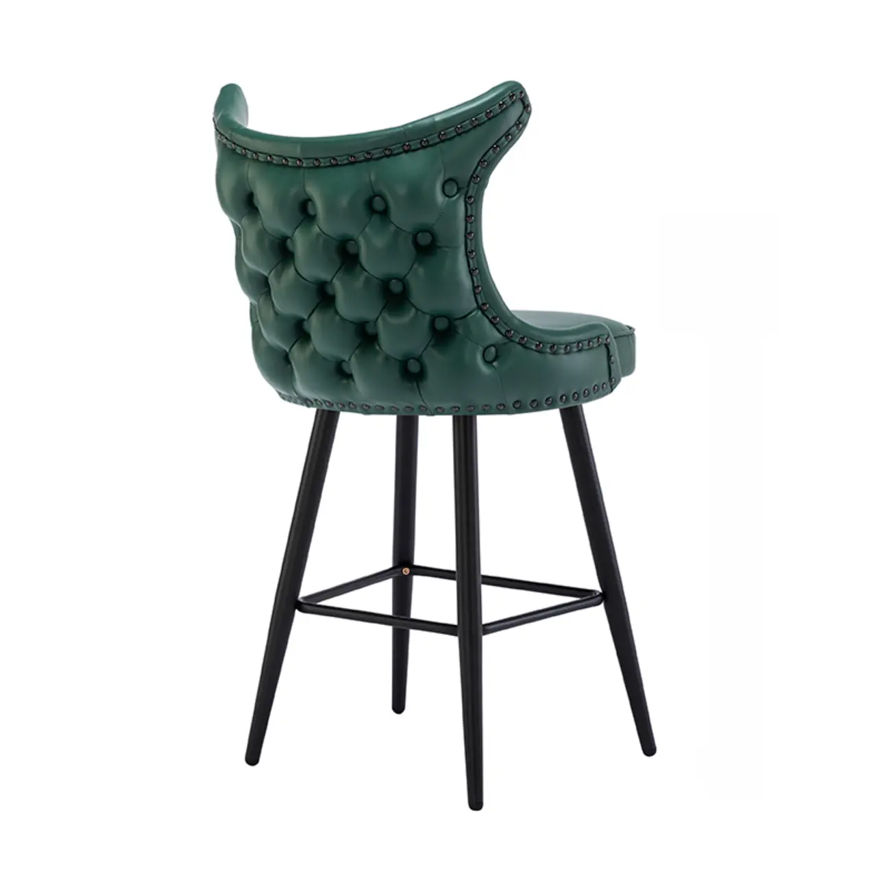 Tufted Four Legs Leather Wingback Counter Bar Stools