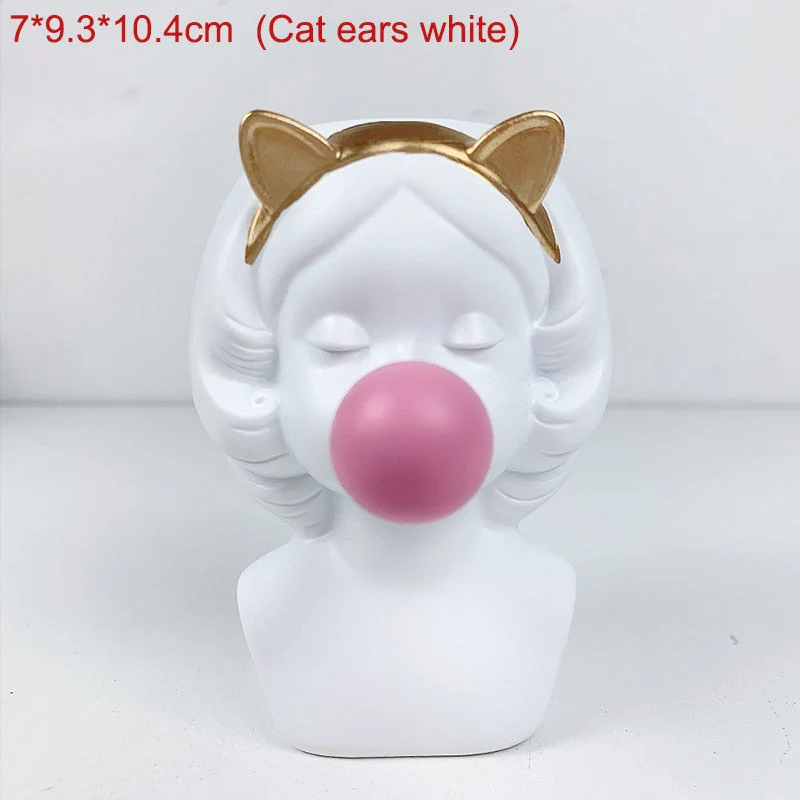 HULIANFU W&G Nordic Vase Home Decor Vase Creative Human Head Portrait Flower Vases Room Decoration Resin David Flower Vase Room Decor - Deanwangkt