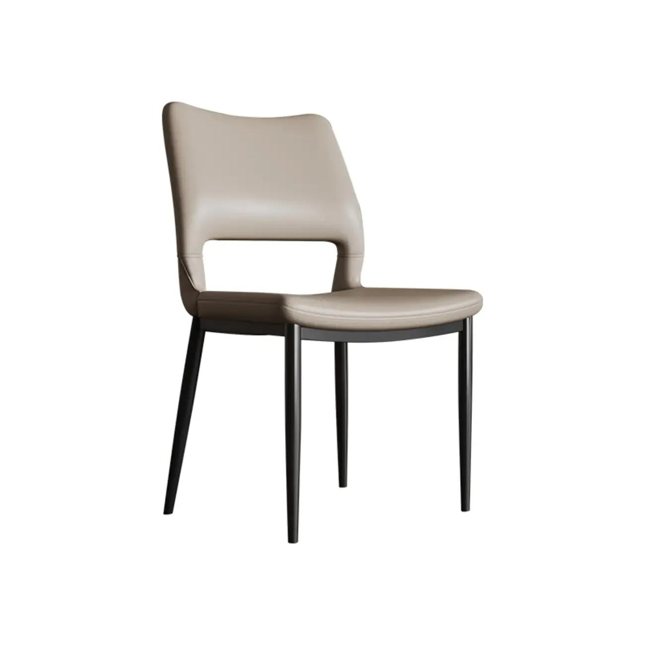 Modern Faux Leather Open Low Back Armless Dining Chair