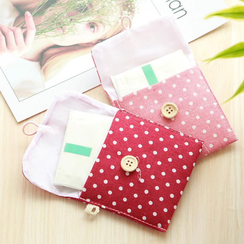 HULIANFU Waterproof Tampon Storage Bag Cute Sanitary Pad Pouches Portable Makeup Lipstick Key Earphone Data Cables Organizer Home Storage - Deanwangkt