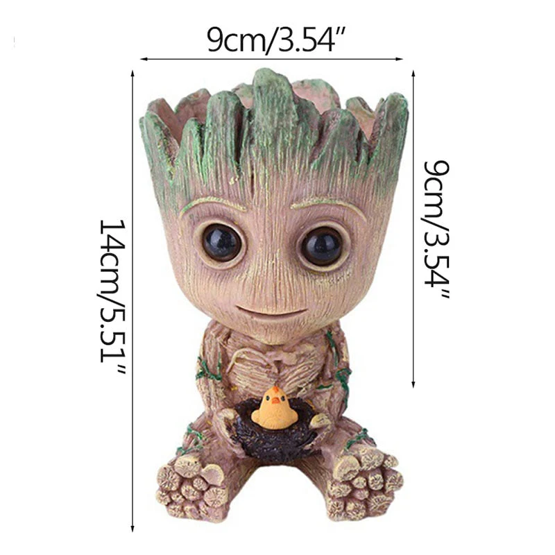 HULIANFU Strongwell Home Decoration Flower Vase Miniature Model Succulent Flower Pots Desktop Display Figurines Baby Groot Artware Gifts - Deanwangkt
