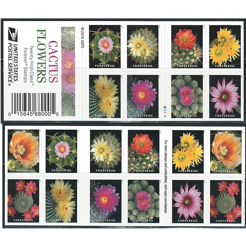 Cactus Flowers 2019, (Book of 20) - TWENTYSTAMPS