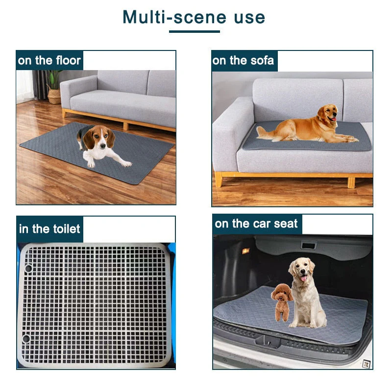 HULIANFU Washable Pet Dog Diaper Mat Waterproof Reusable Training Pad Urine Absorbent Environment Protect Diaper Mat Dogs Car Seat Cover - Deanwangkt