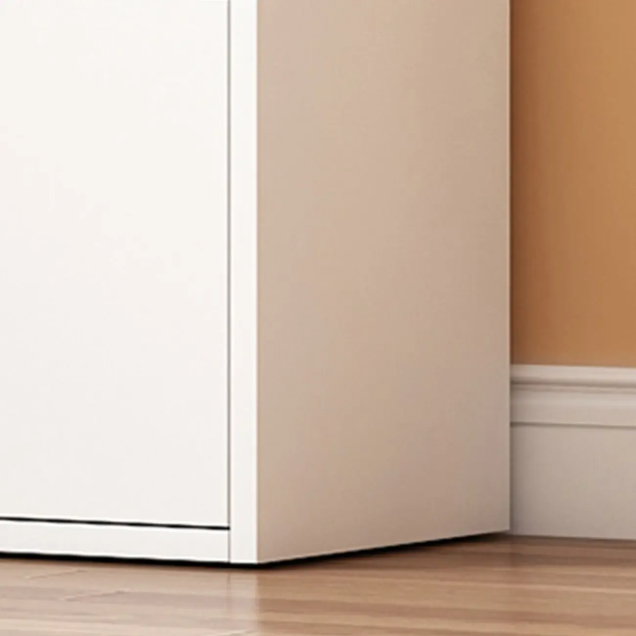 Simple Rectangular White Modular Wooden Bookcase