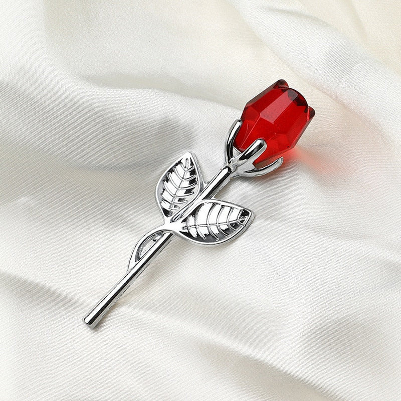 HULIANFU Valentines Day Gift Crystal Glass Rose Artificial Flower Silver Gold Rod Rose Flower for Girlfriend Wedding Gifts for Guest - Deanwangkt